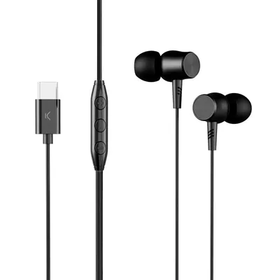 Ksix Kabelgebundene Kopfhörer, USB-C 120 cm Schwarz