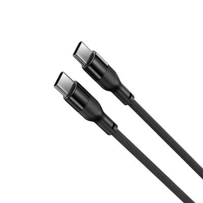 Kabel Ksix USB-C 1m 60W Silikon Schnellladen Aluminium Schwarz