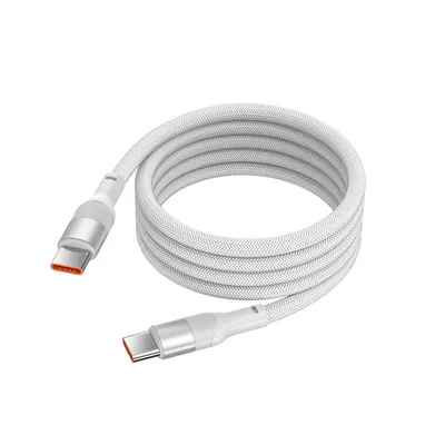 Kabel Ksix USB-C 1m 60W Magnetisch Geflochten Weiß