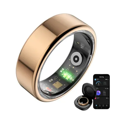 Smart Ring Ksix Saturn XS Bluetooth 5ATM 3 Tage Akkulaufzeit iOS/Android Gold