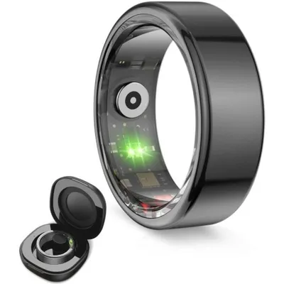 Ksix Saturn Smart Ring, Größe S, Auto. 3 Tage, Aktivität und Gesundheit, Schlafmonitor, 5atm, Schwarz