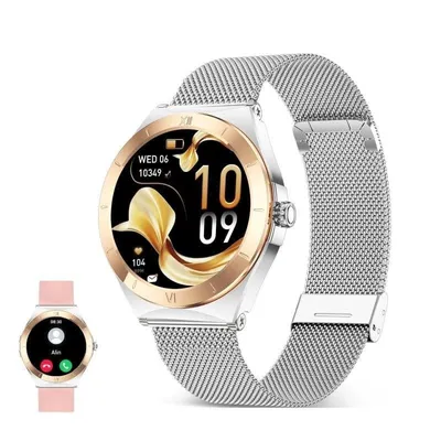 Ksix Lya Bluetooth 1.19" AMOLED Silber Metall und Silikonarmband M SpO2 Herzfrequenz Schlafmonitor