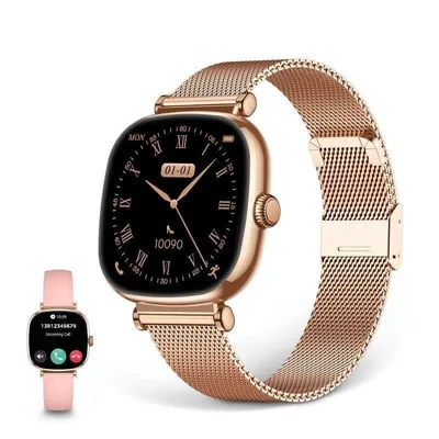 Ksix Iria Bluetooth 43mm AMOLED Rosa Wechselarmbänder Metall Silikon SpO2 Puls Schlaftracking