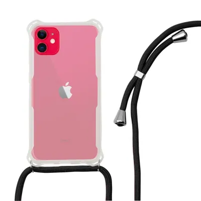 Ksix Schwarze transparente TPU-Kordelhülle für iPhone 11