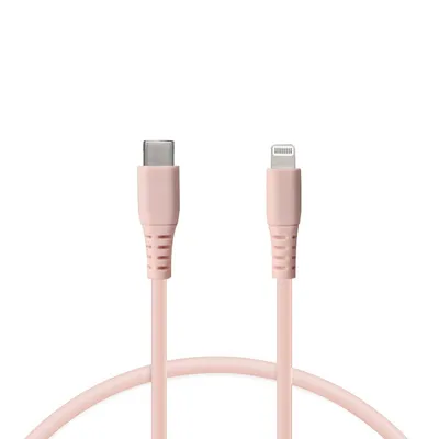 Ksix Ultraschnelles Ladekabel Lightning auf USB-C 65 W 1 m Rosa
