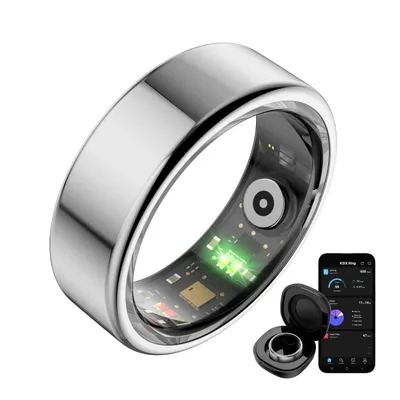 Smart Ring Ksix Saturn XS Bluetooth 5ATM 3 Tage Akku Schlaftracking Silber