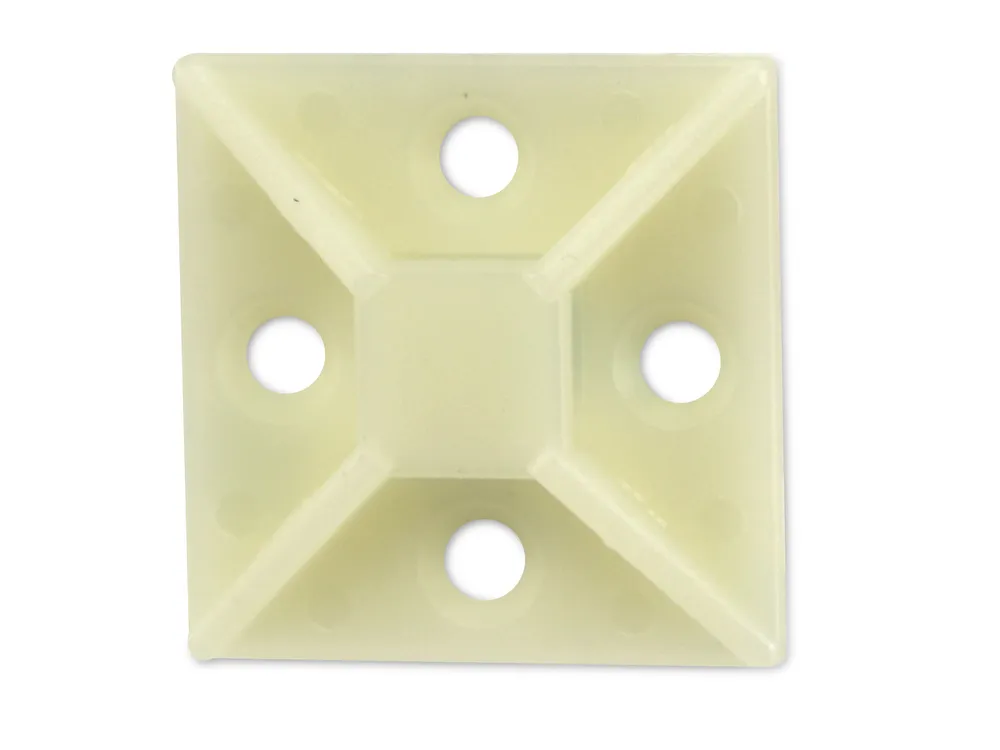 KSS Befestigungssockel selbstklebend Polyamid 6.6, Natur, L=38,5, B=38,5, 1 Stück