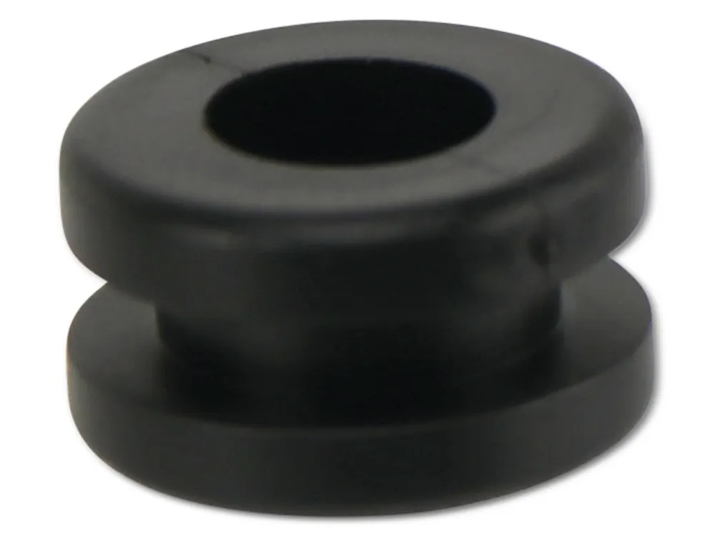 KSS Kabeldurchführungstülle PVC, schwarz, Plattenstärke 3, Loch-Ø 7,8, offen, 1 Stück