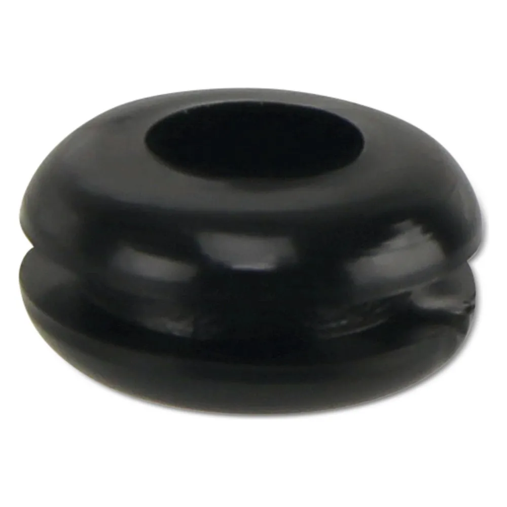KSS Kabeldurchführungstülle PVC, schwarz, Plattenstärke 1,7, Loch-Ø 6,4, geschlossen, 1 Stück