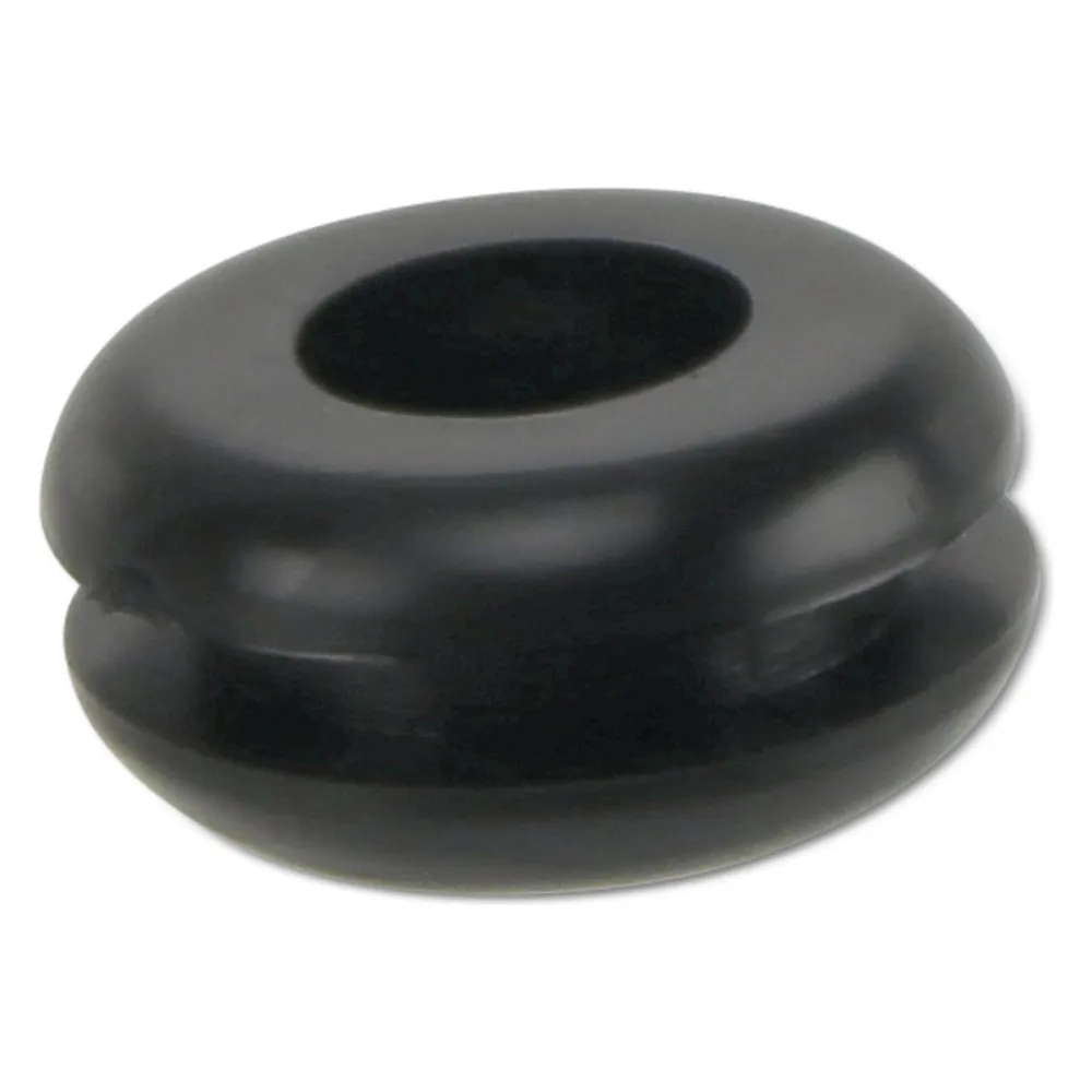KSS Kabeldurchführungstülle PVC, schwarz, Plattenstärke 1,7, Loch-Ø 6,4, offen, 1 Stück