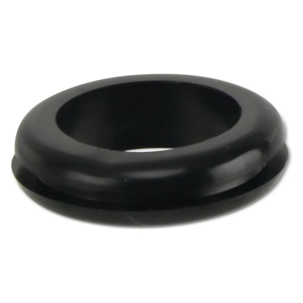 KSS Kabeldurchführungstülle PVC, schwarz, Plattenstärke 1,7, Loch-Ø 15,5, offen, 1 Stück