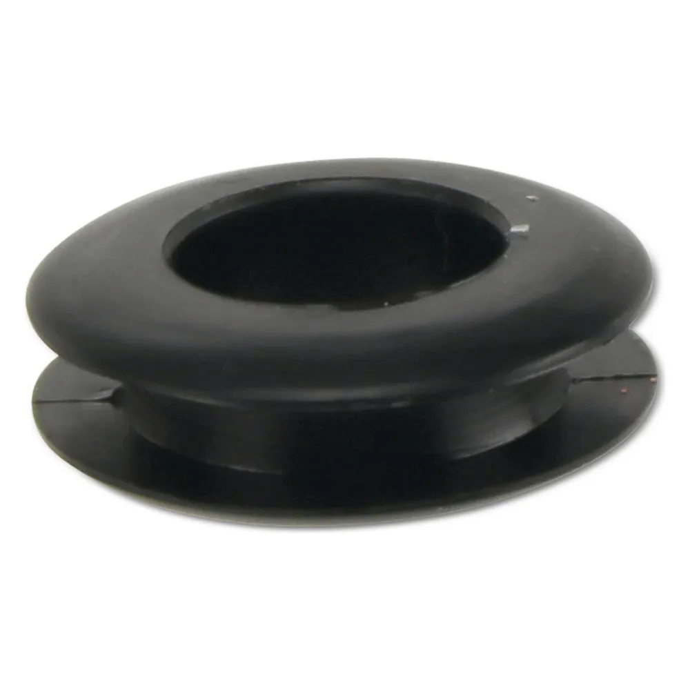 KSS Kabeldurchführungstülle PVC, schwarz, Plattenstärke 3,4, Loch-Ø 10,5, offen, 1 Stück
