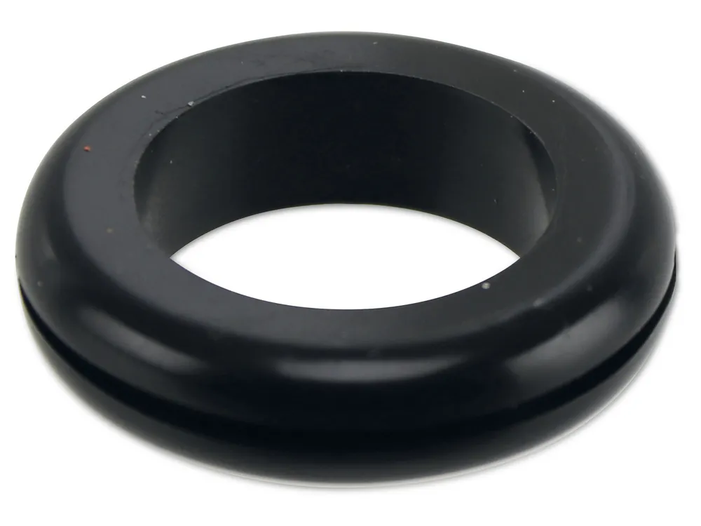 KSS Kabeldurchführungstülle PVC, schwarz, Plattenstärke 1,5, Loch-Ø 18,9, offen, 1 Stück