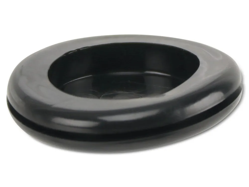 KSS Kabeldurchführungstülle PVC weich, schwarz, Plattenstärke 1,5, Loch-Ø 25, geschlossen, 1 Stück