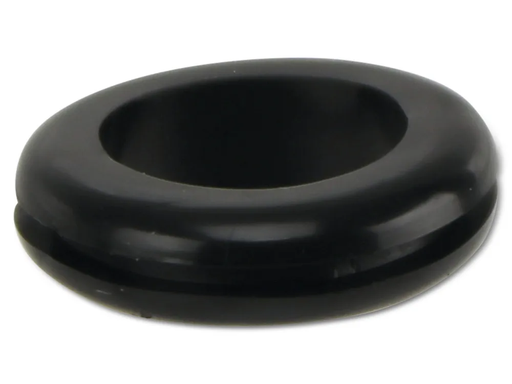 KSS Kabeldurchführungstülle PVC weich, schwarz, Plattenstärke 1,7, Loch-Ø 15,5, offen, 1 Stück