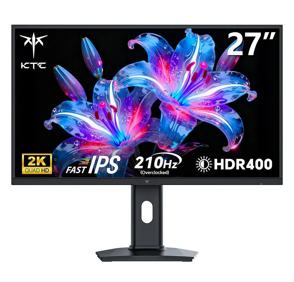 KTC H27T7P-2 Gaming-Monitor (2560×1440 px, QHD, 1 ms Reaktionszeit, 200 Hz, IPS, Adaptive Sync Technologie, 131 % sRGB, Übertaktet auf 210Hz)