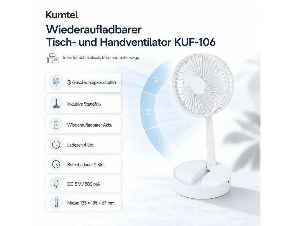 KUMTEL Tischventilator