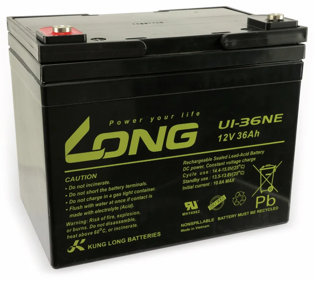 KUNG LONG Blei-Akkumulator U1-36NE, 12 V-/36 Ah, zyklenfest
