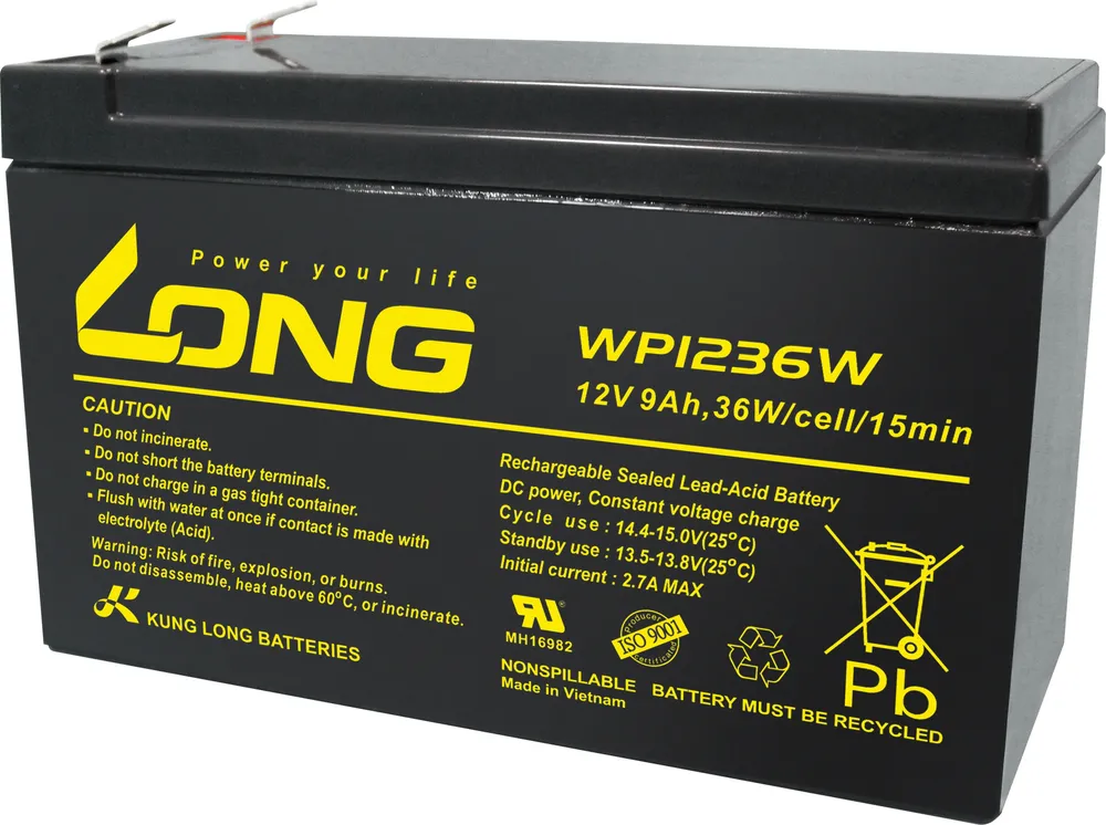 KUNG LONG Blei-Akkumulator WP1236W, 12 V- / 9 Ah