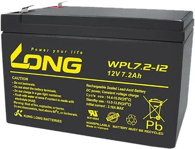 KUNG LONG Blei-Akkumulator WPL7.2-12-M/F2, 12 V- / 7,2 Ah