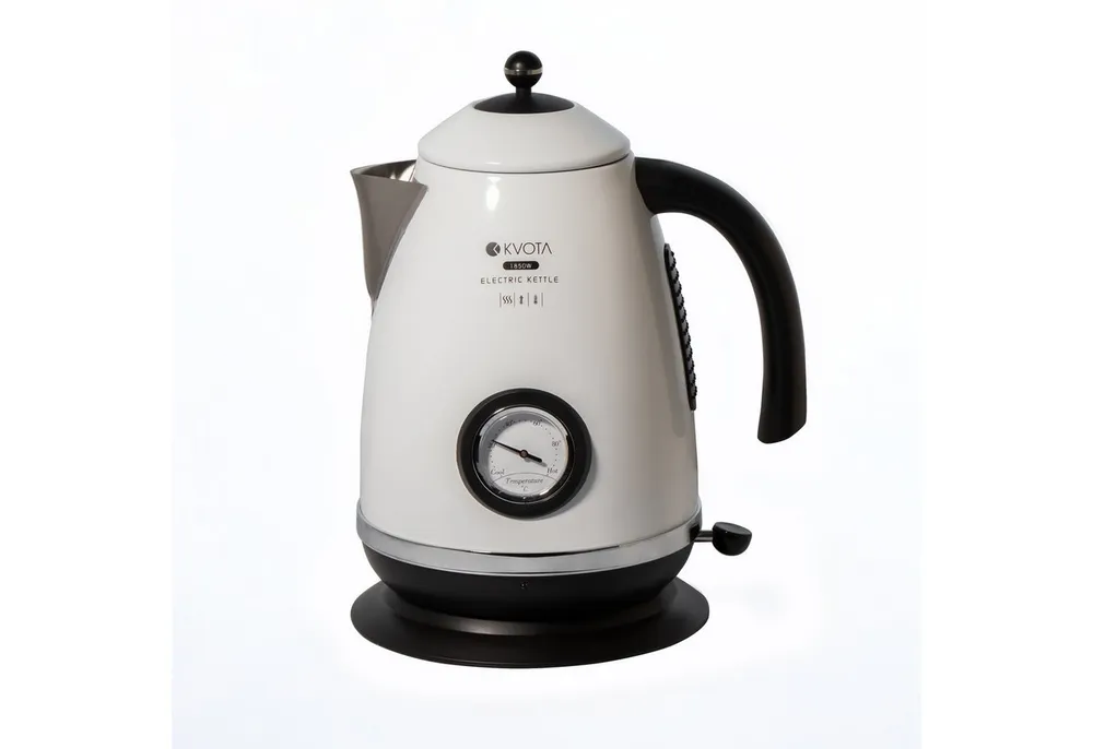 KVOTA Wasserkocher Elektrischer Wasserkocher STYLE 1,7 L im Retro-Style, Edelstahl 2200w, 1.7 l, 2200 W, Retro-Look, Edelstahl