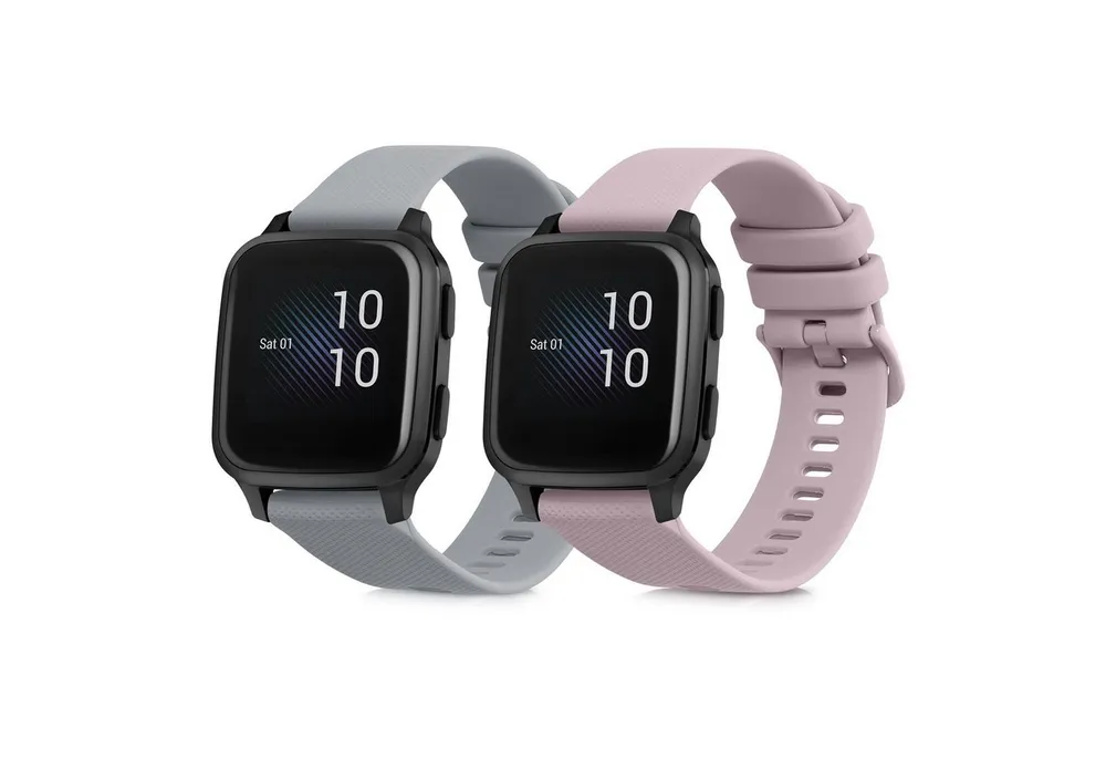 kwmobile 2x Uhrenarmband für Garmin Venu Sq Music / Sq Armband Smartwatch, 2-tlg., Fitnesstracker Band Set aus TPU Silikon - Ersatzarmband Smartwatch