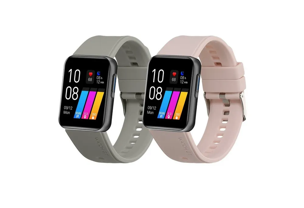 kwmobile 2x Uhrenarmband für GRV 22mm Smartwatch Armband Smartwatch, 2-tlg., Fitnesstracker Band Set aus TPU Silikon - Ersatzarmband Smartwatch