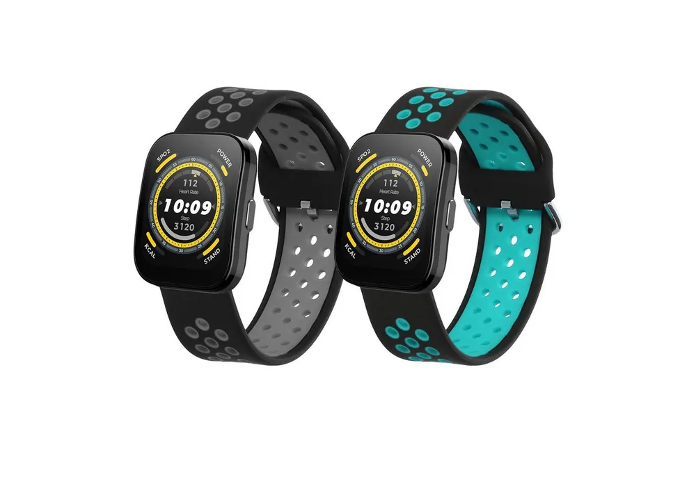 kwmobile 2x Uhrenarmband für Huami 22mm Amazfit Bip 6 / Bip 5 Unity / Bip 5 / Smartwatch, 2-tlg., Fitnesstracker Band Set aus TPU Silikon - Ersatzarmband Smartwatch