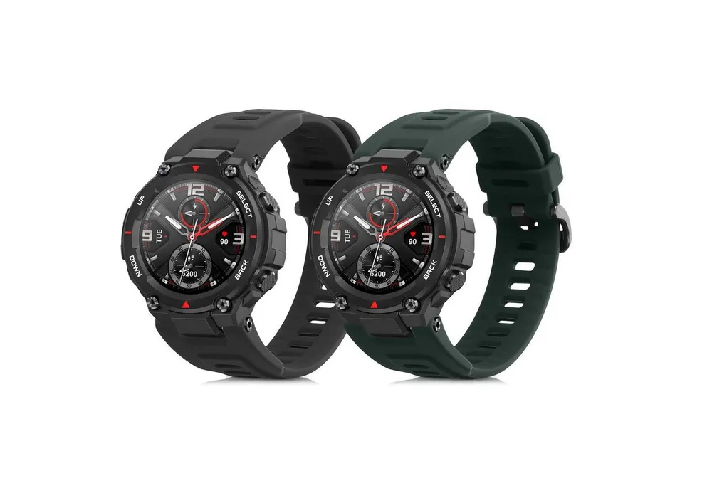 kwmobile 2x Uhrenarmband für Huami Amazfit T-Rex / T-Rex Pro Armband Smartwatch, 2-tlg., Fitnesstracker Band Set aus TPU Silikon - Ersatzarmband Smartwatch