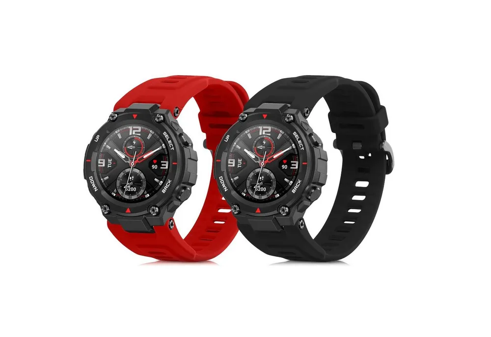kwmobile 2x Uhrenarmband für Huami Amazfit T-Rex / T-Rex Pro Armband Smartwatch, 2-tlg., Fitnesstracker Band Set aus TPU Silikon - Ersatzarmband Smartwatch