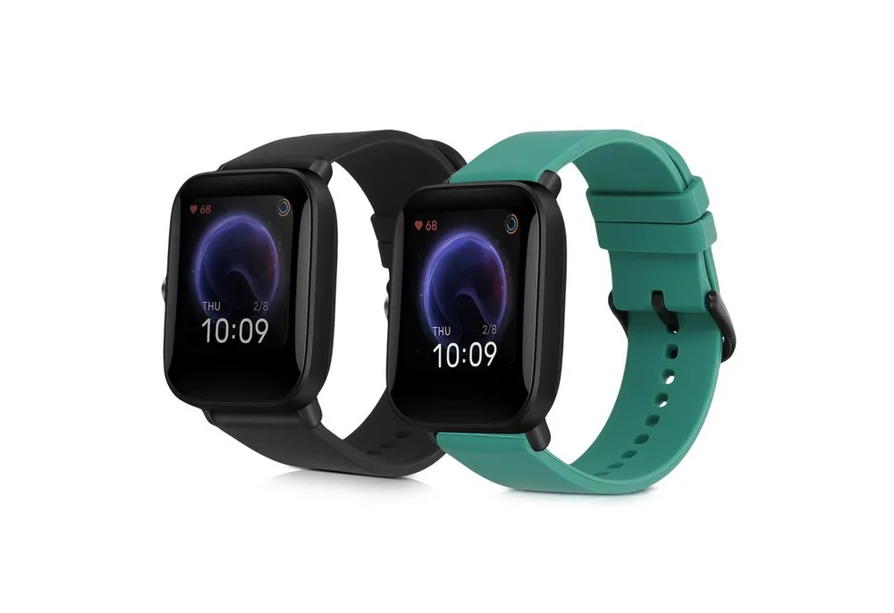 kwmobile 2x Uhrenarmband für Huami Amazfit Bip U / Bip U pro Armband Smartwatch, 2-tlg., Fitnesstracker Band Set aus TPU Silikon - Ersatzarmband Smartwatch