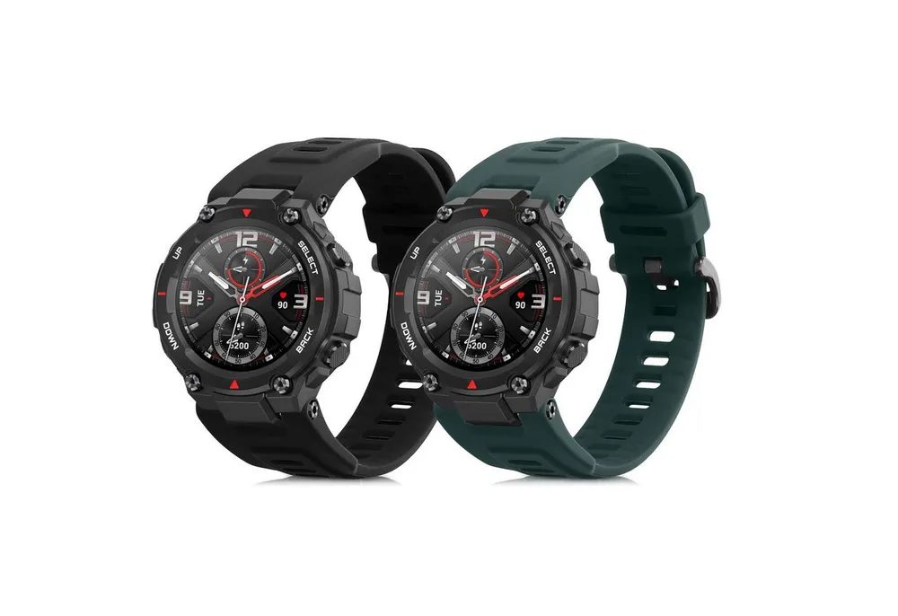 kwmobile 2x Uhrenarmband für Huami Amazfit T-Rex / T-Rex Pro Armband Smartwatch, 2-tlg., Fitnesstracker Band Set aus TPU Silikon - Ersatzarmband Smartwatch