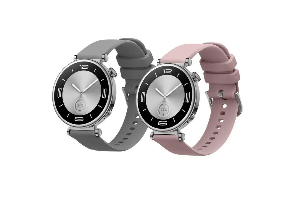 kwmobile 2x Uhrenarmband für Huawei Watch GT5 41mm / GT5 Pro 42mm / Watch GT4 Smartwatch, 2-tlg., Fitnesstracker Band Set aus TPU Silikon - Ersatzarmband Smartwatch