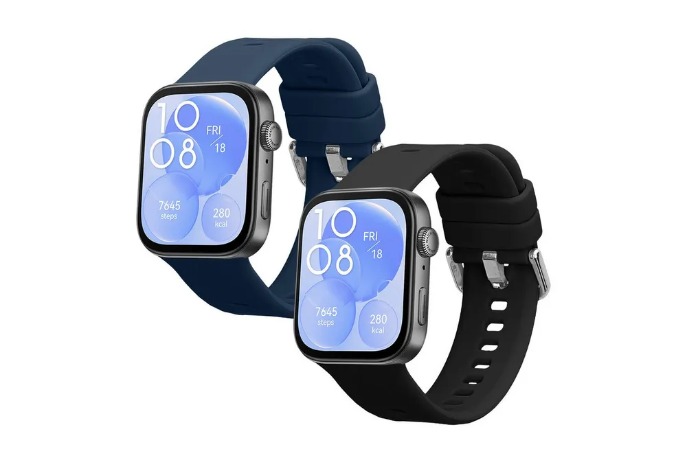 kwmobile 2x Uhrenarmband für Huawei Watch Fit 3 Armband Smartwatch, 2-tlg., Fitnesstracker Band Set aus TPU Silikon - Ersatzarmband Smartwatch