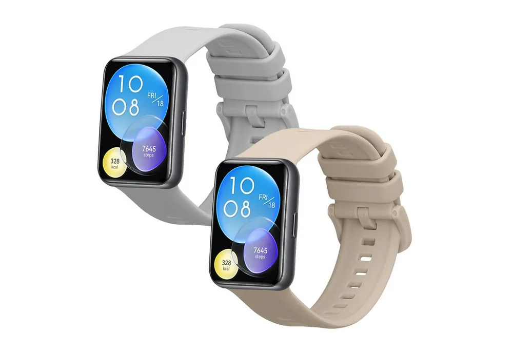 kwmobile 2x Uhrenarmband für Huawei Watch Fit 2 Armband Smartwatch, 2-tlg., Fitnesstracker Band Set aus TPU Silikon - Ersatzarmband Smartwatch