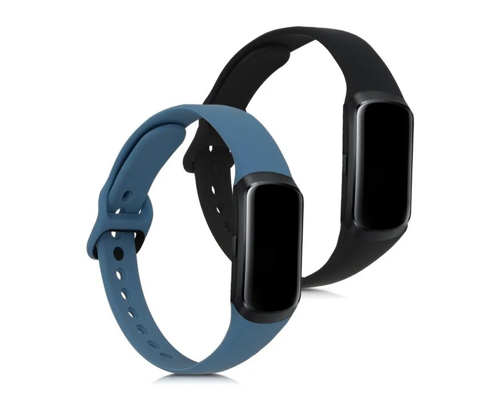 kwmobile 2x Uhrenarmband für Samsung Galaxy Fit (SM-R370) Armband Smartwatch, 2-tlg., Fitnesstracker Band Set aus TPU Silikon - Ersatzarmband Smartwatch