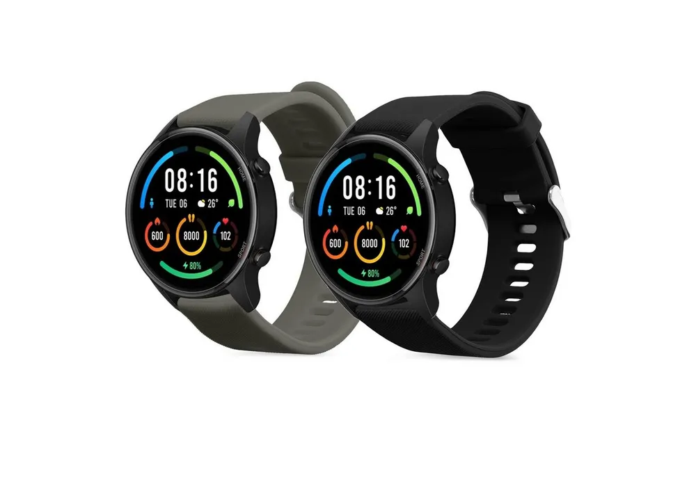 kwmobile 2x Uhrenarmband für Xiaomi Mi Watch / Mi Watch Color Sport Armband Smartwatch, 2-tlg., Fitnesstracker Band Set aus TPU Silikon - Ersatzarmband Smartwatch