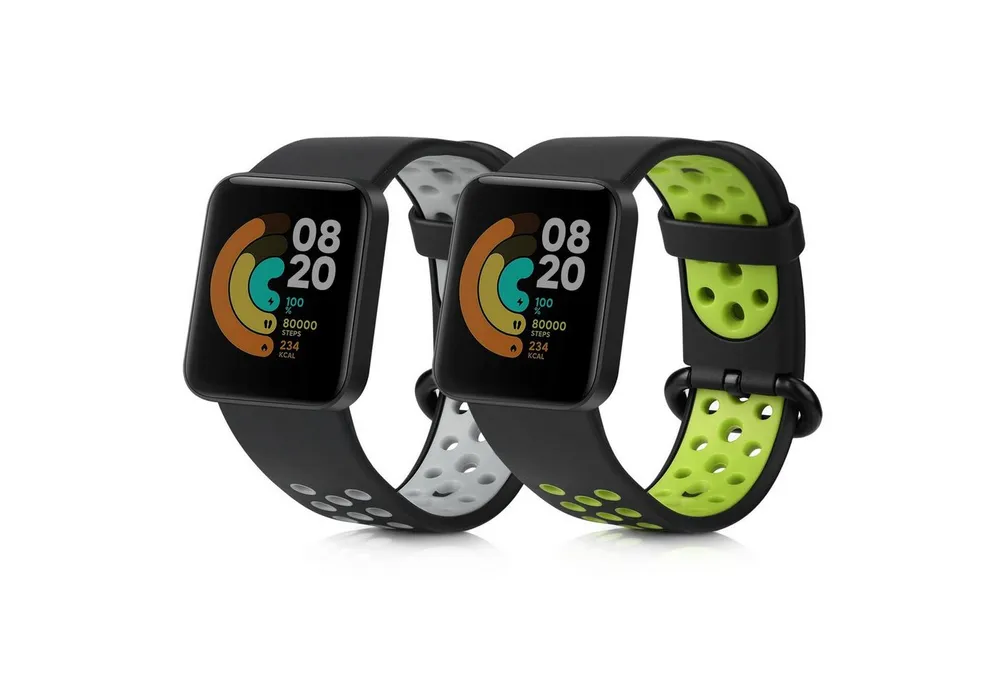 kwmobile 2x Uhrenarmband für Xiaomi Mi Watch Lite / Redmi Watch Armband Smartwatch, 2-tlg., Fitnesstracker Band Set aus TPU Silikon - Ersatzarmband Smartwatch