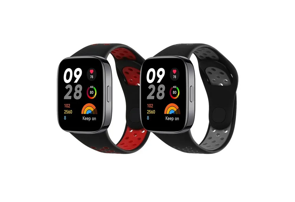 kwmobile 2x Uhrenarmband für Xiaomi Redmi Watch 3 Active Armband Smartwatch, 2-tlg., Fitnesstracker Band Set aus TPU Silikon - Ersatzarmband Smartwatch