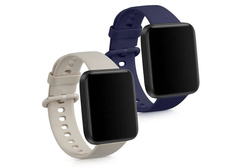 kwmobile 2x Uhrenarmband für Xiaomi Redmi Watch 2 Lite Armband Smartwatch, 2-tlg., Fitnesstracker Band Set aus TPU Silikon - Ersatzarmband Smartwatch