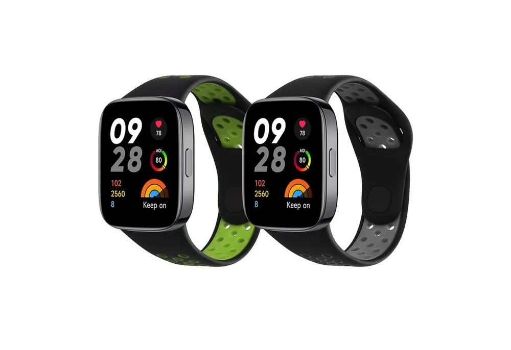 kwmobile 2x Uhrenarmband für Xiaomi Redmi Watch 3 Active Armband Smartwatch, 2-tlg., Fitnesstracker Band Set aus TPU Silikon - Ersatzarmband Smartwatch