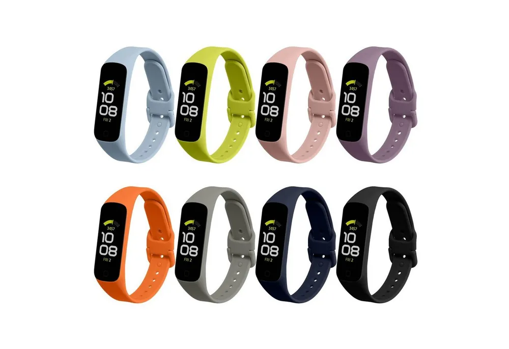 kwmobile 8x Sportarmband für Samsung Galaxy Fit 2 Armband Smartwatch, 8-tlg., Armband TPU Silikon Großes Set Fitnesstracker - verschiedene Farben