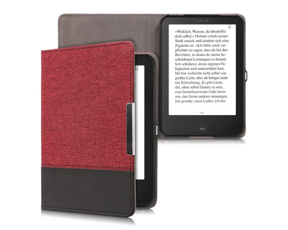 kwmobile E-Reader-Hülle Hülle für Tolino Shine 2 HD, Canvas eReader Schutzhülle - Flip Cover Case
