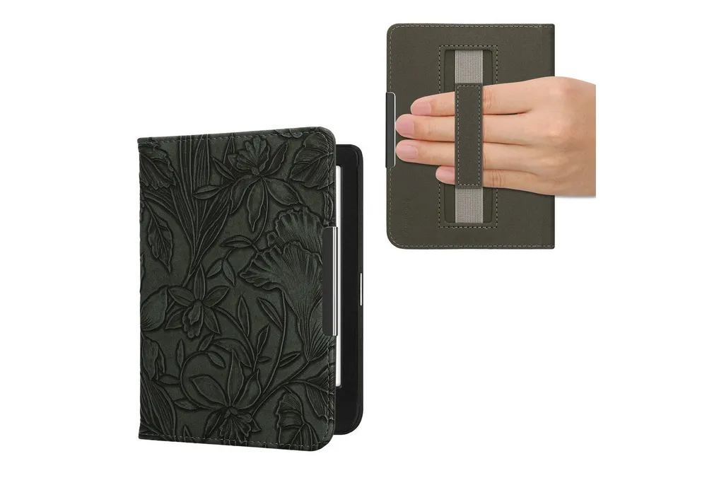 kwmobile E-Reader-Hülle Schutzhülle für Kobo Clara BW / Clara Colour / Tolino Shine (5), eReader Flip Case mit Handschlaufe und Auto Sleep Funktion