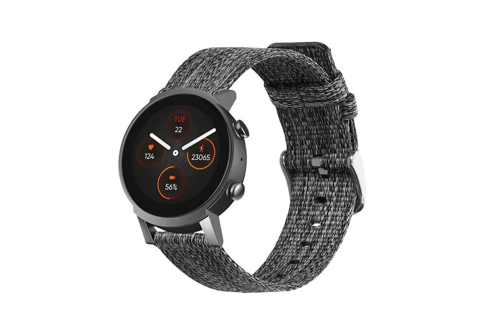 kwmobile Ersatz Armband für Ticwatch E3 / GTH 20mm Smartwatch, 1-tlg., Armband - Band für Fitness Tracker in Schwarz
