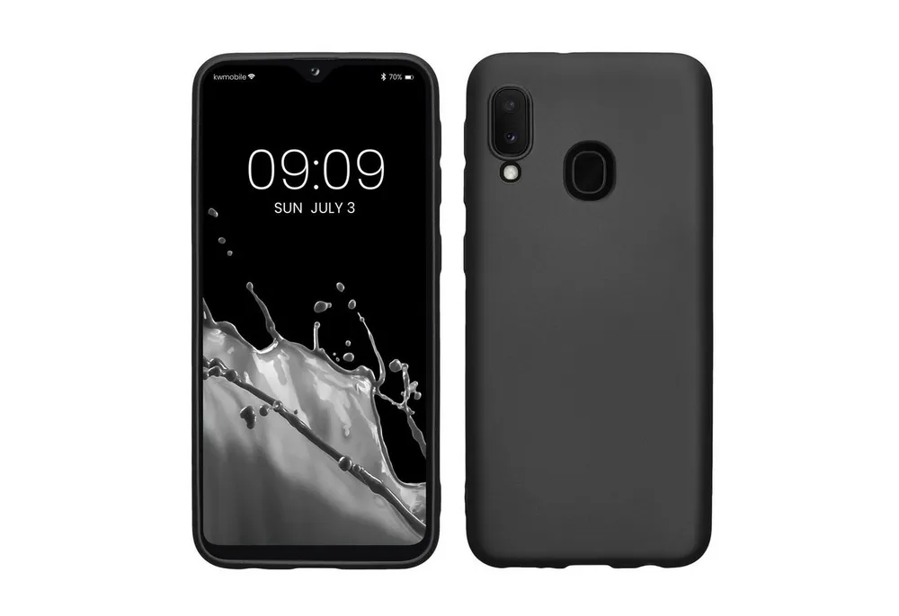 kwmobile Handyhülle Handyhülle für Samsung Galaxy A20e Hülle, Silikon Case metallisch schimmernd - Schutzhülle Cover
