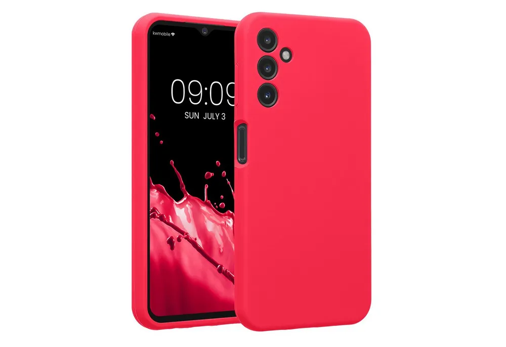 kwmobile Handyhülle Handyhülle für Samsung Galaxy A14 5G Hülle, Hülle Silikon gummiert - Handyhülle - Handy Case in Neon Pink