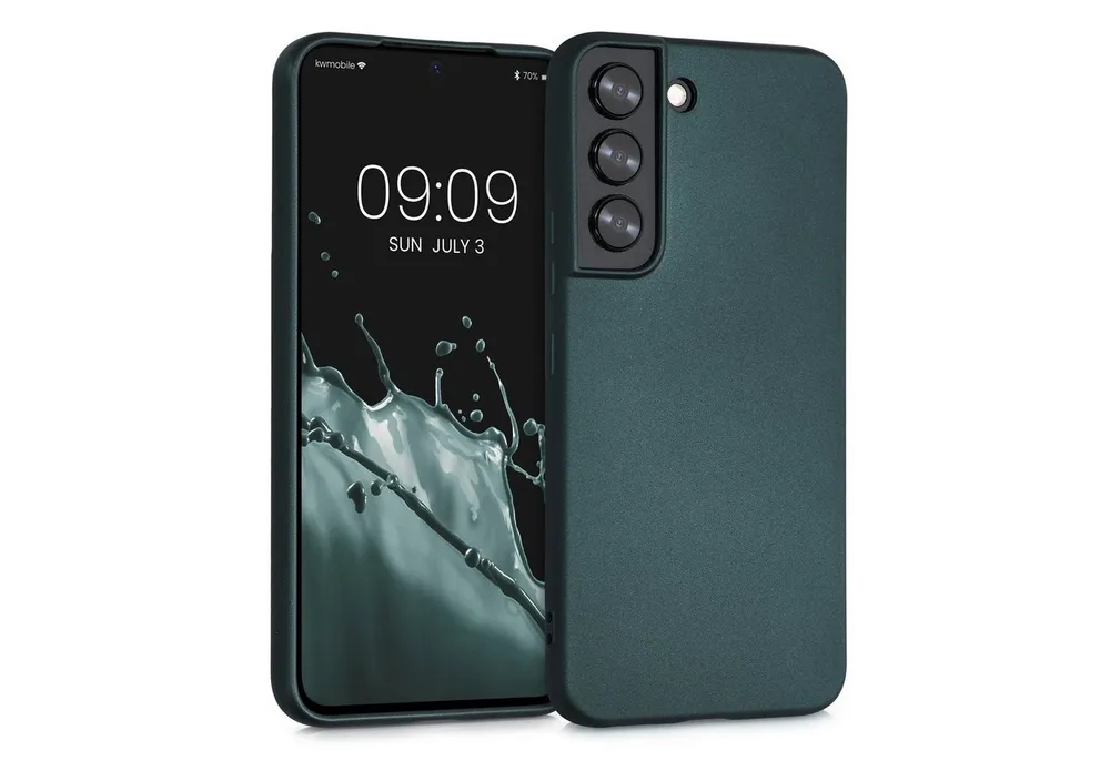 kwmobile Handyhülle Handyhülle für Samsung Galaxy S22 Hülle, Silikon Case metallisch schimmernd - Schutzhülle Cover