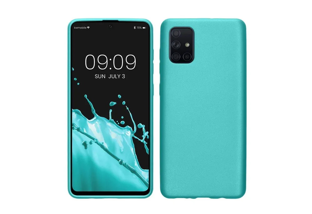 kwmobile Handyhülle Handyhülle für Samsung Galaxy A71 Hülle, Silikon Case metallisch schimmernd - Schutzhülle Cover