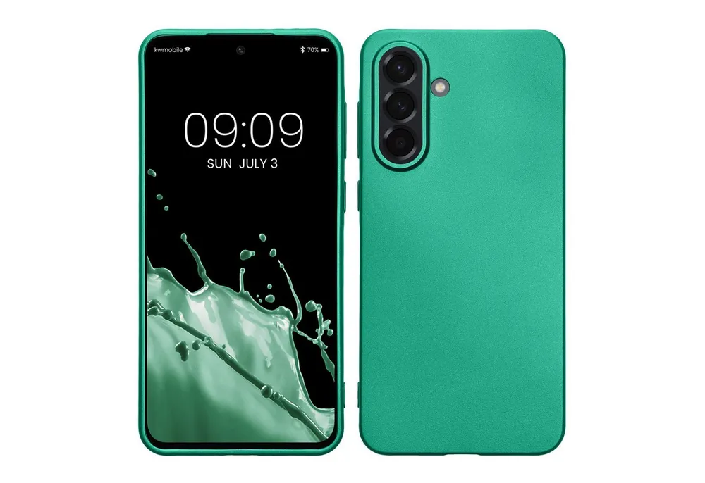 kwmobile Handyhülle Handyhülle für Samsung Galaxy A56 5G Hülle, Silikon Case metallisch schimmernd - Schutzhülle Cover